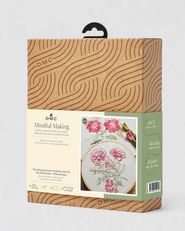 DMC Mindful Making Duo Embroidery Kit The Calming Carnation TB163