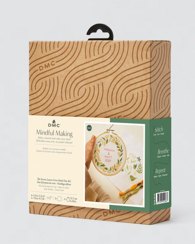 DMC Mindful Making Duo Cross Stitch Kit The Serene Leaves BK1954