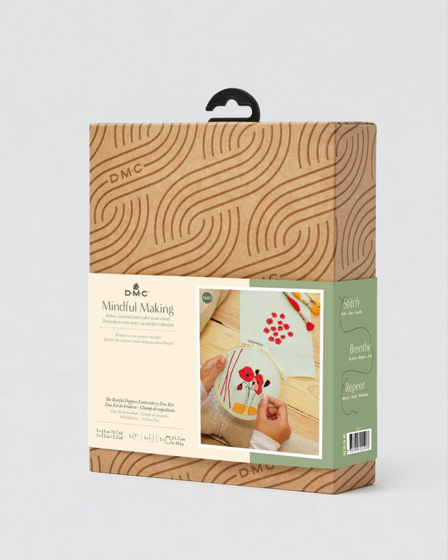 DMC Mindful Making Duo Embroidery Kit The Restful Poppies TB177