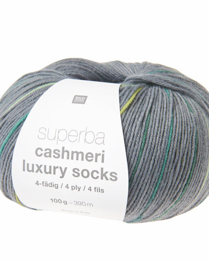 Rico Superba Cashmeri Luxury Socks 4 ply Hunter Greens 047
