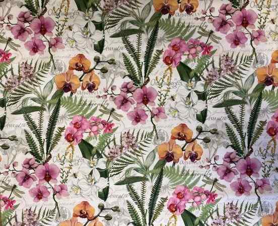 Fabric ORCHIDS IN BLOOM