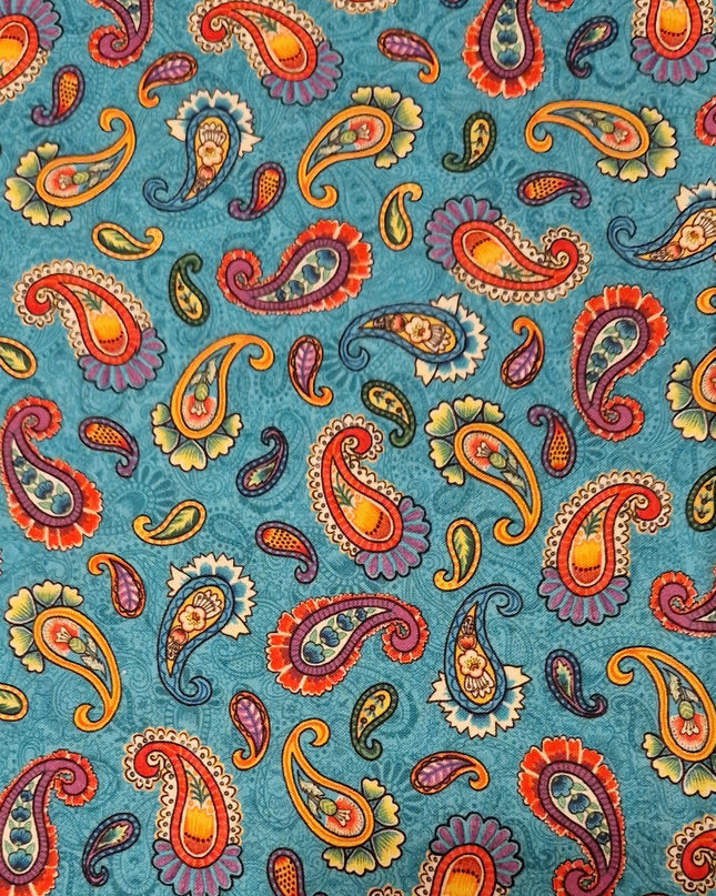 Fabric Camilla Teal Paisley
