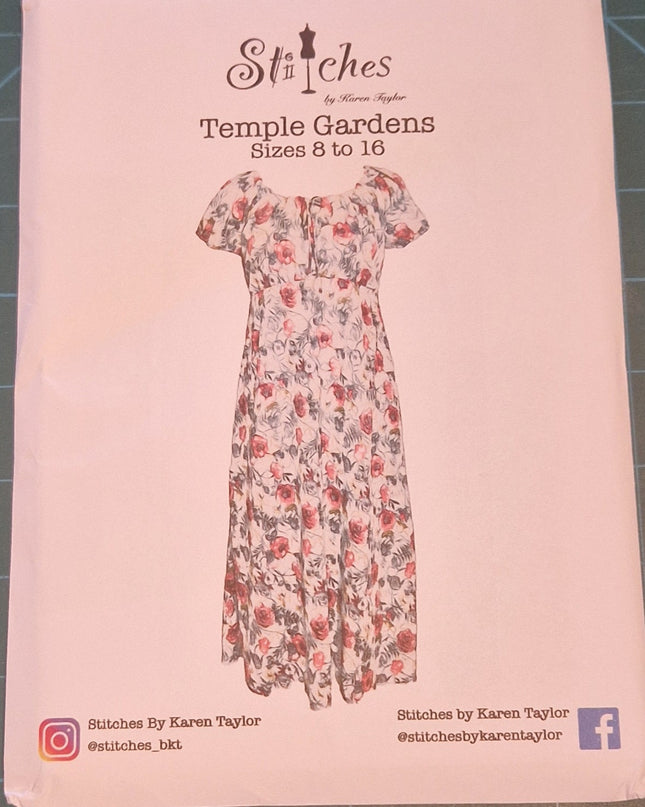 Karen Taylor Sewing Patterns Temple Gardens Dress 18-26