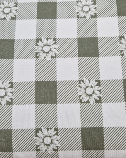 Fabric The Crafty Pie Jersey DAISY GINGHAM SAGE