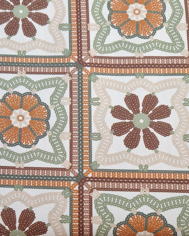 Fabric The Crafty Pie Cotton Viscose CROCHET SQUARE CREAM