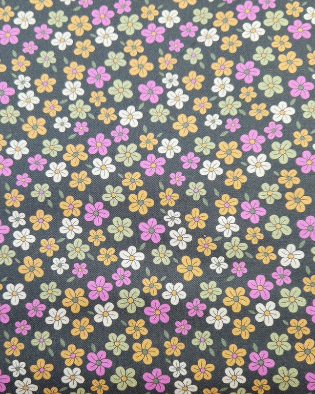 Fabric The Crafty Pie Cotton Viscose DITSY FLORAL DARK