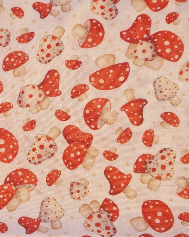 Fabric Gnome for the holidays TOADSTOOLS