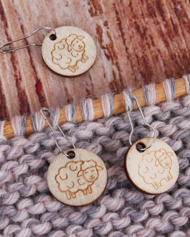 Stitch Markers Wooden Sheep