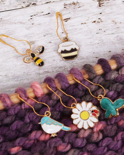 Stitch Markers Metal Birds and Bees
