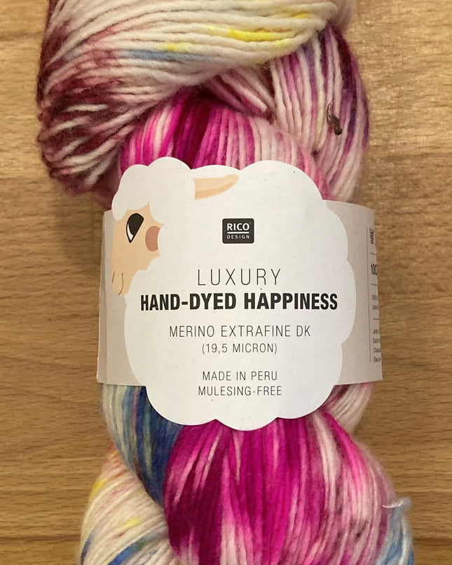 Rico Luxury Hand Dyed Happiness DK Ecru/Fuchsia 002