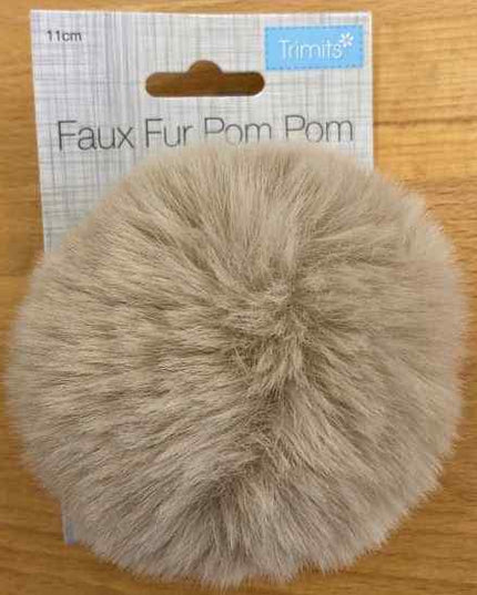 Pompom Faux Fur Natural 11cm TTPOM12NAT