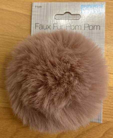 Pompom Faux Fur Pink 11cm TTPOM12PINK