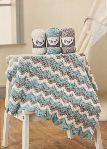WYS Knitted Zig Zag Baby Blanket