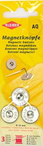 Magnetic Buttons Silver 18mm 711-25