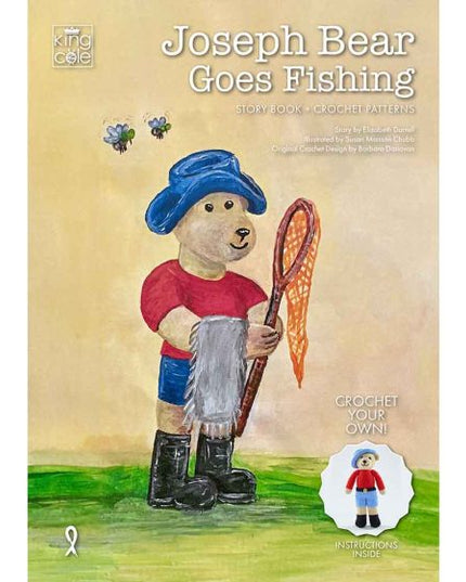 King Cole Joseph Bear Goes Fishing Story Book and Crochet Patterns