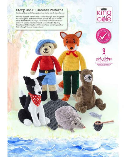 King Cole Joseph Bear Goes Fishing Story Book and Crochet Patterns