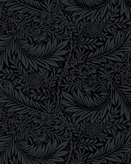 Quilt Back Cotton 108" William Morris Larkspur BLACK