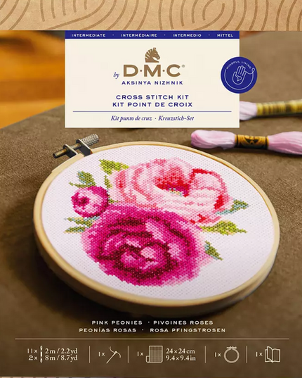 DMC Cross Stitch Pink Peonies BK1895