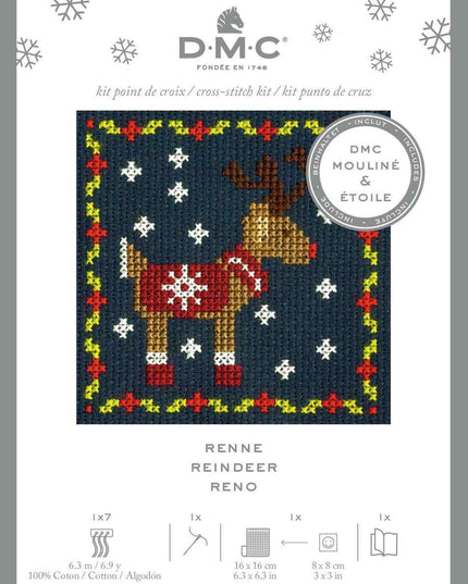 DMC Christmas Mini Cross Stitch Kit Festive Puppy