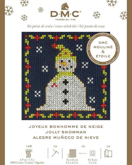 DMC Christmas Mini Cross Stitch Kit Jolly Snowman