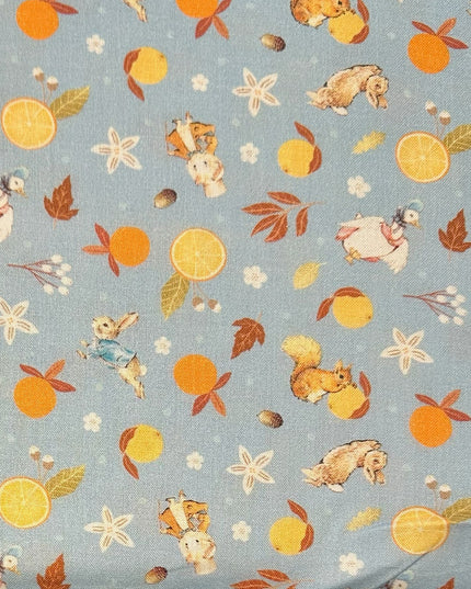 Fabric Beatrix Potter Collection Winter fruits ACORN ACRES