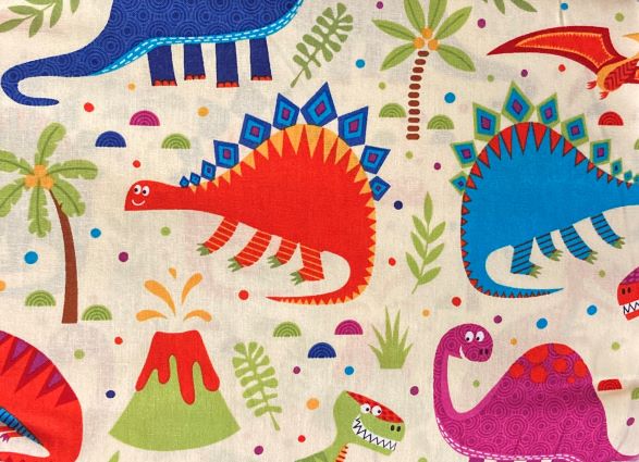 Fabric DINO WORLD CREAM