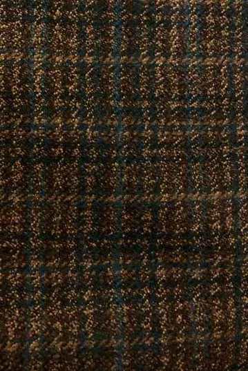 Fabric Wool check EARTH/TEAL