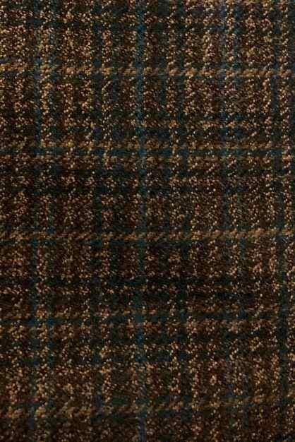 Fabric Wool check EARTH/TEAL