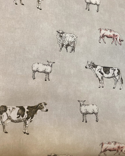 Fabric Heavy Cotton FARM ANIMALS