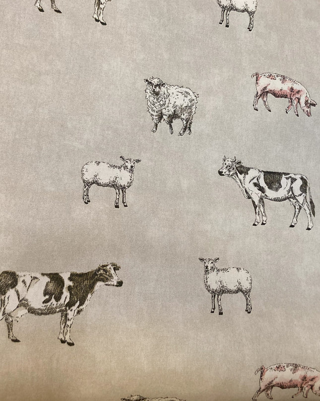 Fabric Heavy Cotton FARM ANIMALS