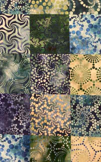 Fabric Jason Yenter Cotton ELYSIAN GREEN SQUARE 2JYN-2