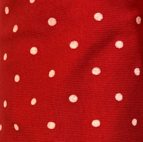 Fabric Jersey WHITE SPOT ON RED