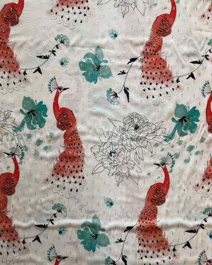 Fabric Viscose Lurex PEACOCK