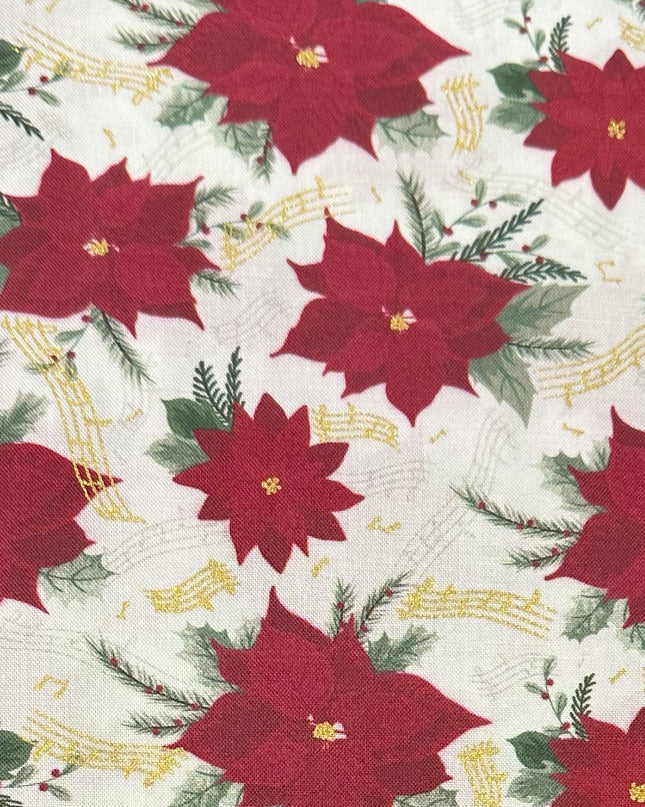 Fabric JOLLY POINSETTIA SYMPHONY