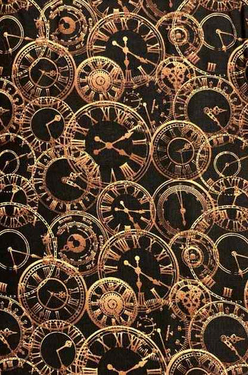 Fabric STEAM PUNK CLOCKS