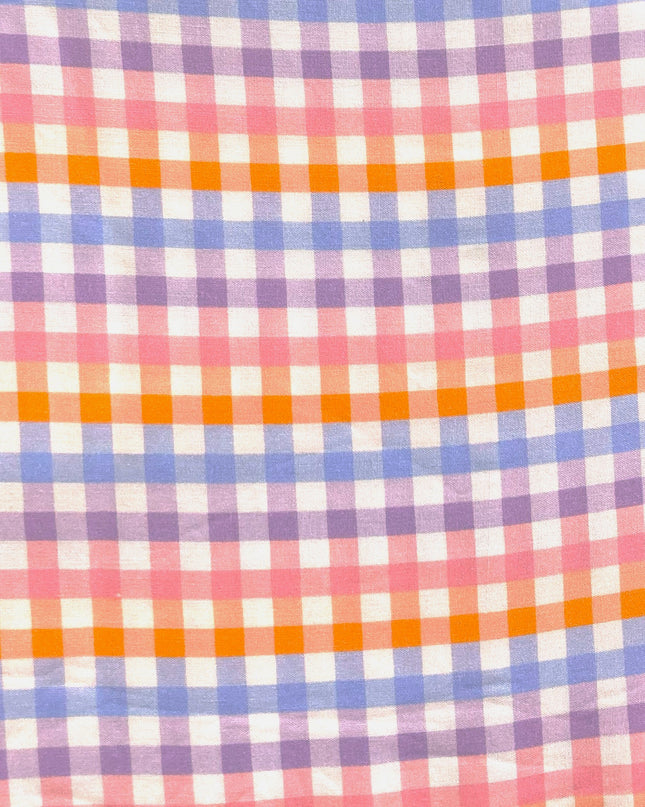Fabric The Crafty Pie 100% Viscose MULTI PINK GINGHAM