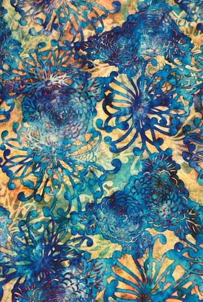 Fabric Valencia BLUE AND ORANGE