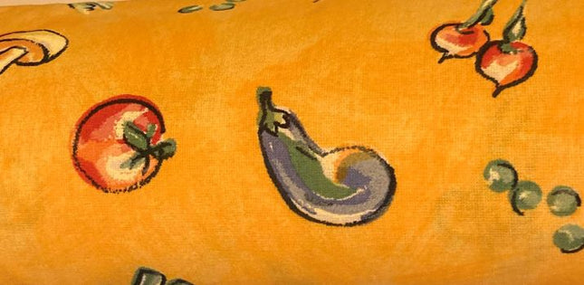 Fabric VEGETABLES ON YELLOW