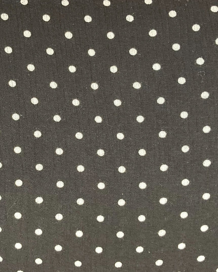 Fabric 100% Viscose BLACK POLKA DOT