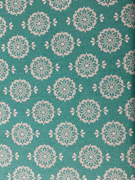 Fabric INDIAN STAMP JADE