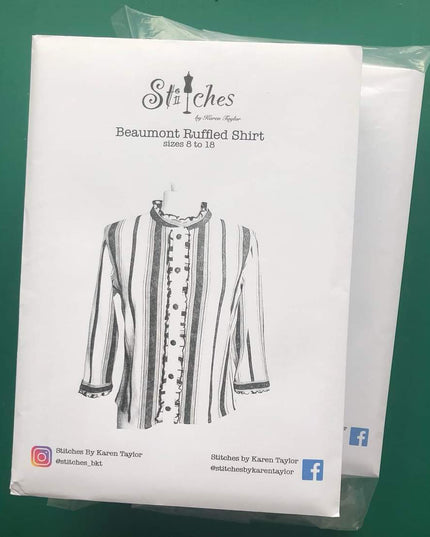 Karen Taylor Sewing Patterns Beaumont Ruffled Shirt size 8-18