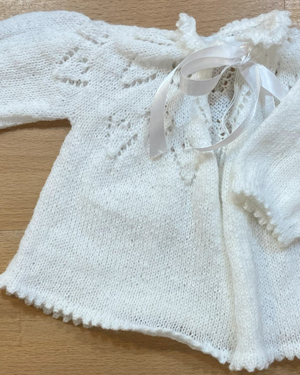 Garment Childs Matinee Cardigan 16"chest White