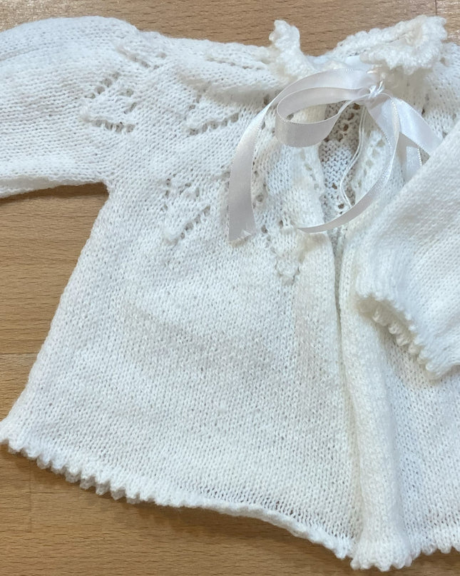 Garment Childs Matinee Cardigan 16"chest White