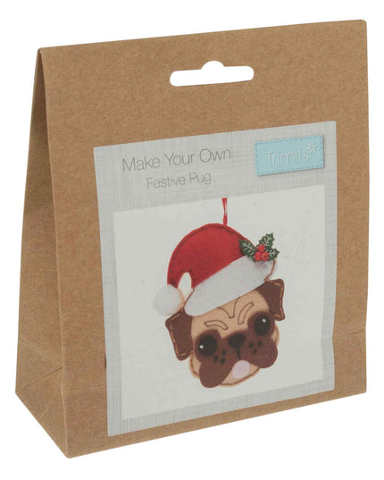 Make your own Felt Kit - Festive Pug
