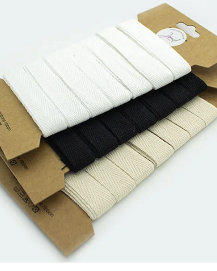 Carded Herringbone Tape 25mm Black