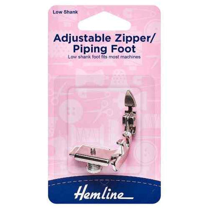 Adjustable zipper/piping foot