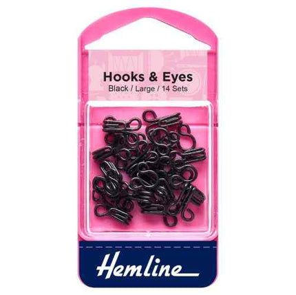 Hooks and eyes Large Black H401.3