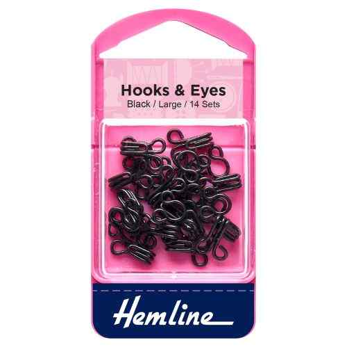 Hooks and eyes Black Fur H402.B