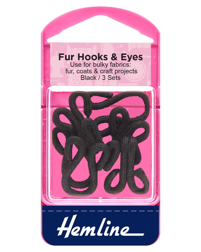 Hooks and eyes Black Fur H402.B