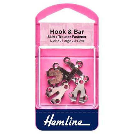 Hook and bar skirt trouser fastener Nickel Large H430.L